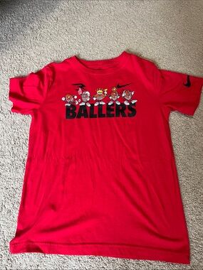 Nike Red 'Ballers' Graphic Tee for Kids